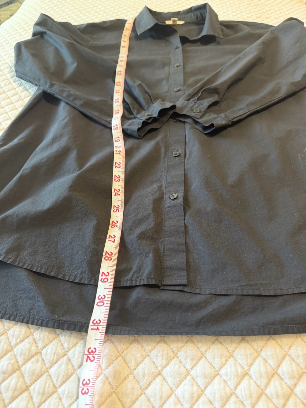 Eileen Fisher Black Organic Cotton Button Front Shirt - Picture 7 of 10